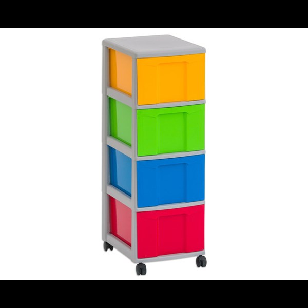 Flexeo® Rollcontainer, 4 große Boxen