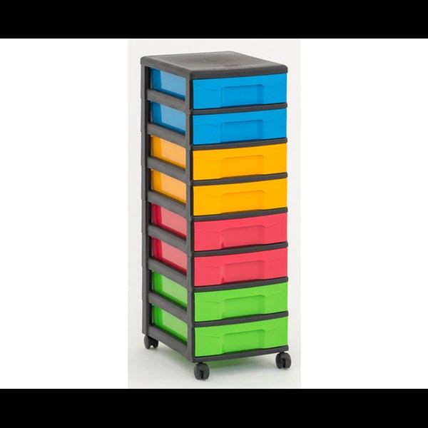 Flexeo® Rollcontainer, 8 kleine Boxen