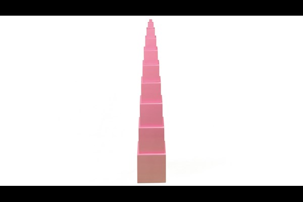 Würfelturm in rosa mit 10 Würfeln