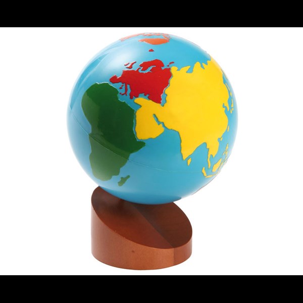 Globus Erdteile in Farbe