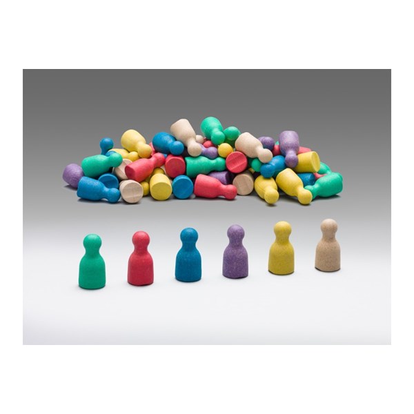 Satz aus 60 Spielfiguren in 6 Farben