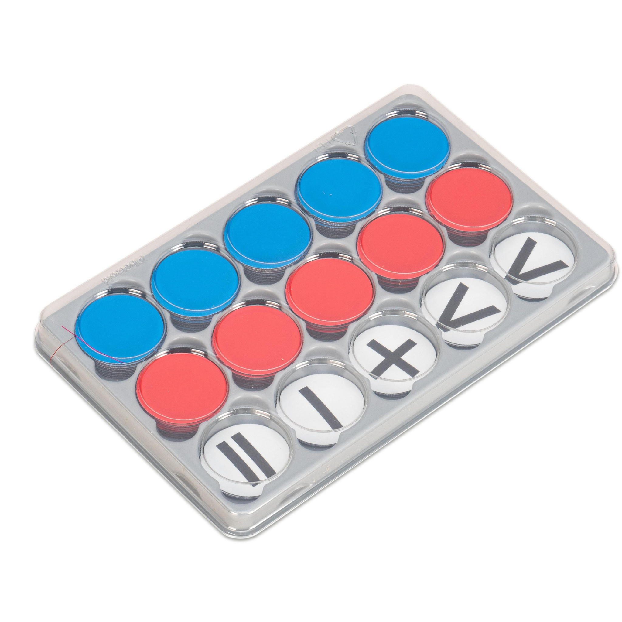 Wendeplättchen, magnetisch, rot/blau