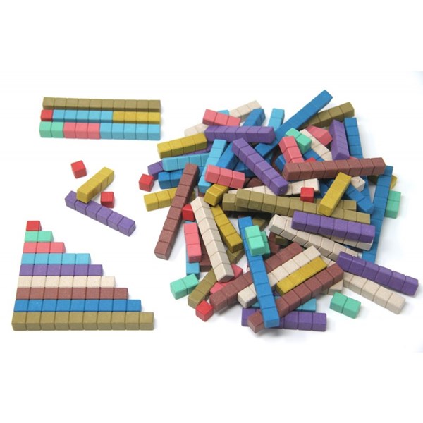 Rechenstäbe in 10 Montessori-Farben