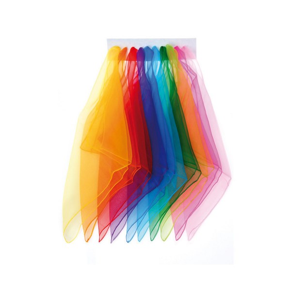 Satz mit 10 Jongliertüchern aus Chiffon 65 x 65