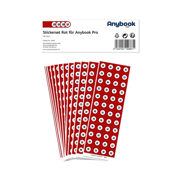 Anybook Pro Stickerset, rot