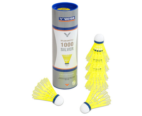 6 gelbe Badminton-Bälle, Geschwindigkeit blau