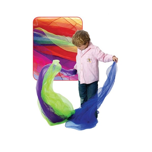 Satz mit 10 Spieltüchern aus Chiffon 140 x 140